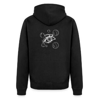 Eye in orbit: stargazing - Unisex Premium Organic Zip Hoodie - black - Back - Nico (187cm)