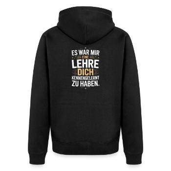 Lehre Dich Kennenzulernen Ex Freund Trennung Ex - Unisex Premium Bio Zip Hoodie - Schwarz - Hinten - Nico (187cm)