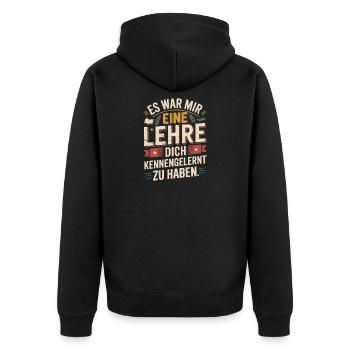 Lehre Dich Kennenzulernen Ex Freund Trennung Ex - Unisex Premium Bio Zip Hoodie - Schwarz - Hinten - Nico (187cm)