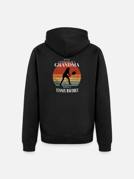 Tennis-Großmutter Geschenk für stolze Großmutter - Unisex Premium Bio Zip Hoodie - Schwarz