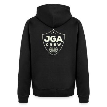 jga_crew_wappen- - Veste à capuche bio Premium Unisexe - noir - Dos - Nico (187cm)