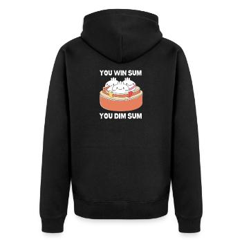 Dim sum - Unisex Premium Organic Zip Hoodie - black - Back - Nico (187cm)