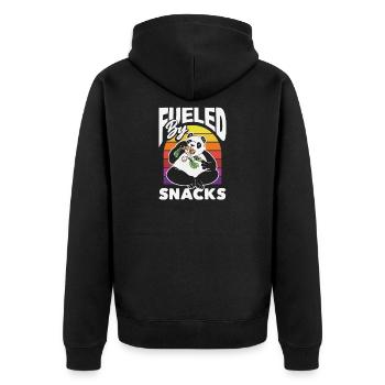 Ich Benötige Snacks, Lustiger Tierhumor - Unisex Premium Bio Zip Hoodie - Schwarz - Hinten - Nico (187cm)