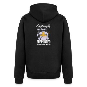 Ich Benötige Snacks, Lustiger Tierhumor - Unisex Premium Bio Zip Hoodie - Schwarz - Hinten - Nico (187cm)
