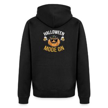 Halloween Mode On Halloween Party Ideas Halloween - Unisex Premium Bio Zip Hoodie - Schwarz - Hinten - Nico (187cm)