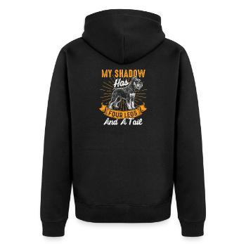 Mein Schatten hat vier Beine Schnauzer Liebe - Unisex Premium Bio Zip Hoodie - Schwarz - Hinten - Nico (187cm)