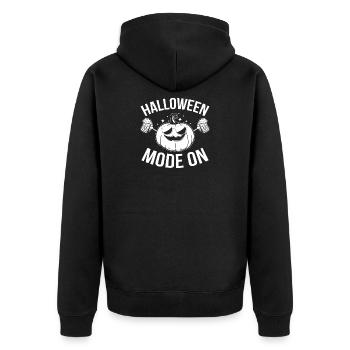 Halloween Mode On Halloween Party Ideas - Unisex Premium Bio Zip Hoodie - Schwarz - Hinten - Nico (187cm)