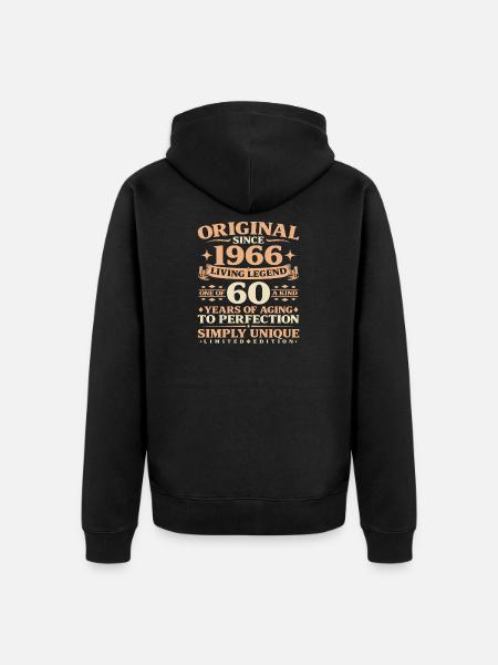 Baujahr 1966 Geburtstag 60 Jahre Vintage - Ekologisk premiumluvjack unisex - svart