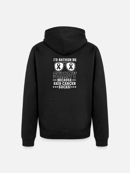 Hautkrebs Melanom - Unisex Premium Bio Zip Hoodie - Schwarz
