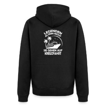 Kreuzfahrt Legenden - Unisex Premium Bio Zip Hoodie - Schwarz - Hinten - Nico (187cm)