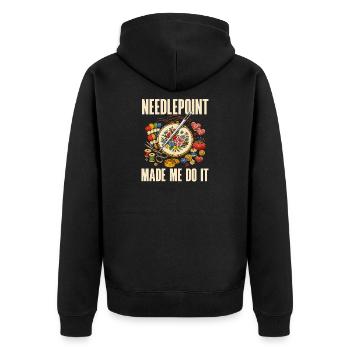 Lustiges Nadelspitzen-bastelhobby - Unisex Premium Bio Zip Hoodie - Schwarz - Hinten - Nico (187cm)