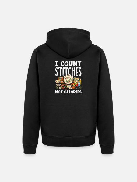 Funny needlepoint craft hobby - Unisex Premium Organic Zip Hoodie - black