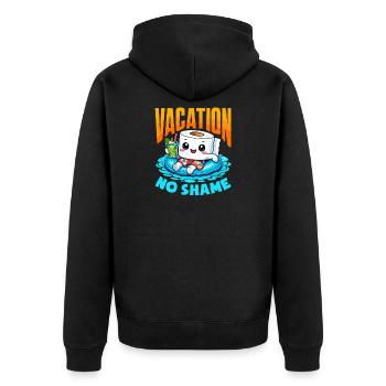 Das Einsteigen In Flugzeuge lustig - Unisex Premium Bio Zip Hoodie - Schwarz - Hinten - Nico (187cm)