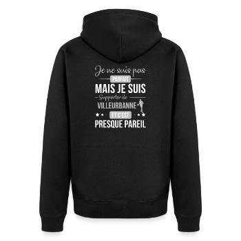 Je Ne Suis Pas Parfait Mais Je Suis Supporter D... - Veste à capuche bio Premium Unisexe - noir - Dos - Nico (187cm)