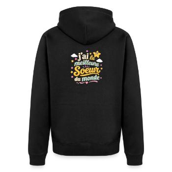 La Meilleure Sœur Du Monde - Humour Famille - Veste à capuche bio Premium Unisexe - noir - Dos - Nico (187cm)