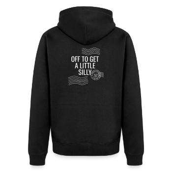 Off To Get A Little Silly - Unisex Premium Bio Zip Hoodie - Schwarz - Hinten - Nico (187cm)