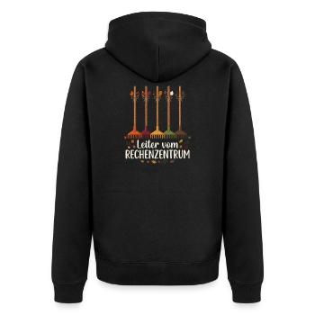 Rechenzentrum Gärtner Garten Gartenarbeit - Unisex Premium Bio Zip Hoodie - Schwarz - Hinten - Nico (187cm)