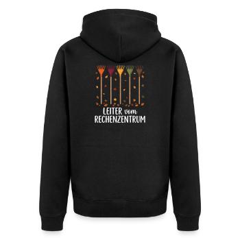 Rechenzentrum Gärtner Garten Gartenarbeit - Unisex Premium Bio Zip Hoodie - Schwarz - Hinten - Nico (187cm)