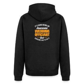 Pfarrer - Unisex Premium Bio Zip Hoodie - Schwarz - Hinten - Nico (187cm)