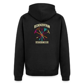 Rechenzentrum Garten Netzwerk lustig Gärtner - Unisex Premium Bio Zip Hoodie - Schwarz - Hinten - Nico (187cm)