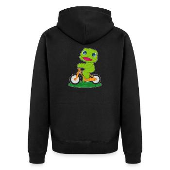 Vélo Grenouille - Veste à capuche bio Premium Unisexe - noir - Dos - Nico (187cm)
