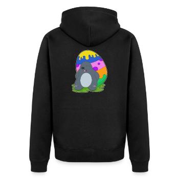 Mole Easter Easter Egg - Unisex Premium Organic Zip Hoodie - black - Back - Nico (187cm)