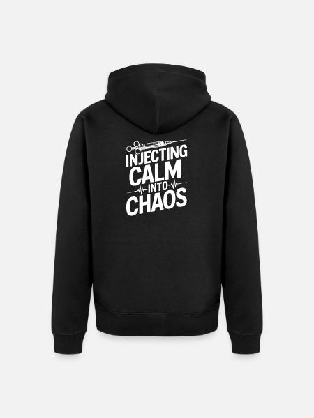Anesthesiologist Calm Into Chaos Anesthesia - Unisex Premium Organic Zip Hoodie - black