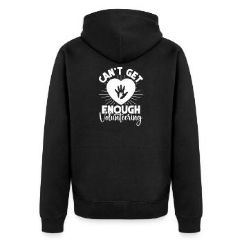 Social Worker Quote Can´t Get Enough Social - Unisex Premium Bio Zip Hoodie - Schwarz - Hinten - Nico (187cm)