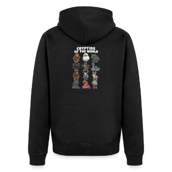  Cryptids Of The World Niedliches - Unisex Premium Bio Zip Hoodie - Schwarz - Hinten - Nico (187cm)