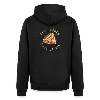 Les crêpes c'est la vie - Veste à capuche bio Premium Unisexe - noir - Dos - Nico (187cm)