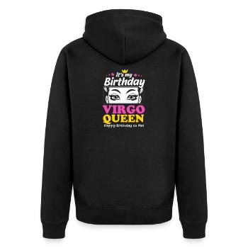 Sternzeichen Jungfrau - Unisex Premium Bio Zip Hoodie - Schwarz - Hinten - Nico (187cm)