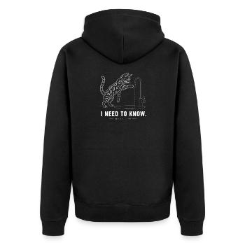 Bengalkatze – J’ai besoin de savoir - Veste à capuche bio Premium Unisexe - noir - Dos - Nico (187cm)