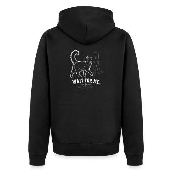Maine Coon – Wait For Me - Unisex Premium Organic Zip Hoodie - black - Back - Nico (187cm)