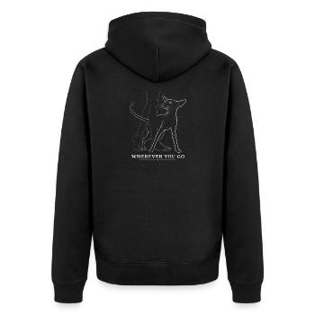 Peterbald Cat – Wherever You Go - Unisex Premium Organic Zip Hoodie - black - Back - Nico (187cm)