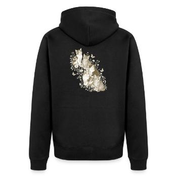 Kätzchennatur - Unisex Premium Bio Zip Hoodie - Schwarz - Hinten - Nico (187cm)