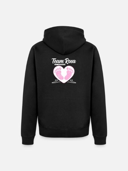 Team Rosa hat gewonnen - Geschlecht Mitteilen - Unisex Premium Bio Zip Hoodie - Schwarz