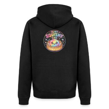 Dumpling In My Squishy Era Funny - Unisex Premium Organic Zip Hoodie - black - Back - Nico (187cm)