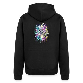 Funny Sarcastic Fun Fact I Don't Care - Unisex Premium Organic Zip Hoodie - black - Back - Nico (187cm)