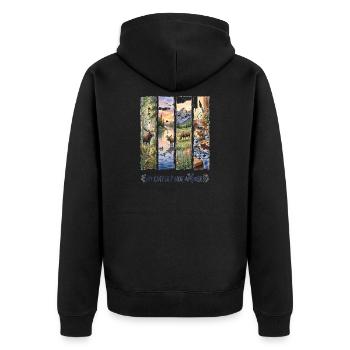 No Coffee Not Amoosed Moose - Unisex Premium Organic Zip Hoodie - black - Back - Nico (187cm)