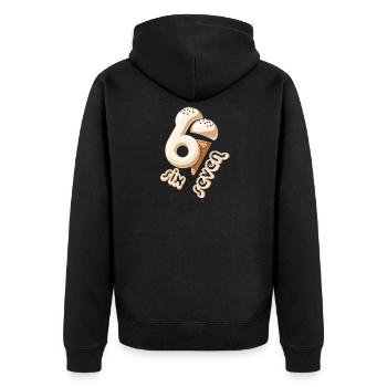 67 Sixth Birthday IceCream Cone - Unisex Premium Organic Zip Hoodie - black - Back - Nico (187cm)