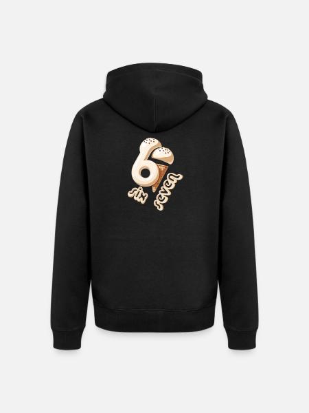 67 Sixth Birthday IceCream Cone - Unisex Premium Organic Zip Hoodie - black