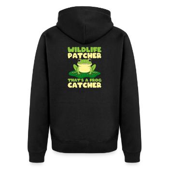 Frog Catcher Wildlife Patcher Catcher Frog - Unisex Premium Organic Zip Hoodie - black - Back - Nico (187cm)