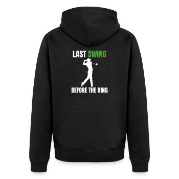 Enterrement de vie de garçon au golf - Veste à capuche bio Premium Unisexe - noir - Dos - Nico (187cm)