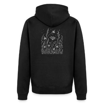 Fleurs et abeilles - Veste à capuche bio Premium Unisexe - noir - Dos - Nico (187cm)