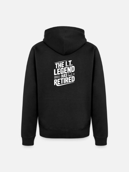 The I.T. Legend Has Retired - Unisex Premium Organic Zip Hoodie - black