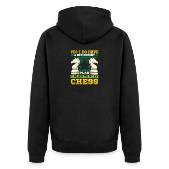 Chess Chess Player Chessboard - Unisex Premium Organic Zip Hoodie - black - Back - Nico (187cm)