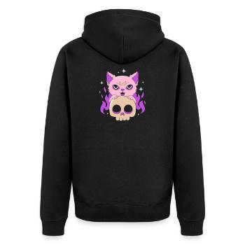 Pastell Gothic - Unisex Premium Bio Zip Hoodie - Schwarz - Hinten - Nico (187cm)