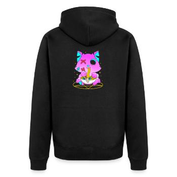 Pastell Gothic - Unisex Premium Bio Zip Hoodie - Schwarz - Hinten - Nico (187cm)