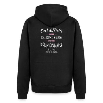 C Est Difficile D Avoir Toujours Raison Et D Et... - Veste à capuche bio Premium Unisexe - noir - Dos - Nico (187cm)