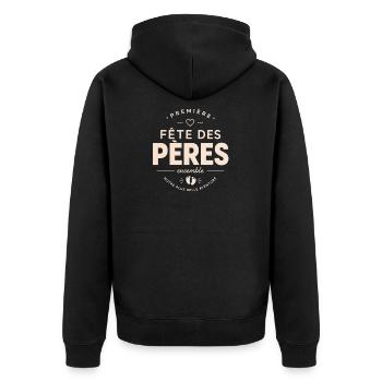 Première Fête des Pères ensemble - Veste à capuche bio Premium Unisexe - noir - Dos - Nico (187cm)